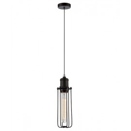 CLA-Blackband: Black Iron Cage Pendant Lights-Cage Pear / Cage Terbular